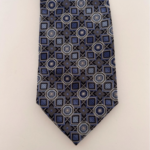 PRONTO UOMO BLUE SILK TIE - Picture 8 of 8